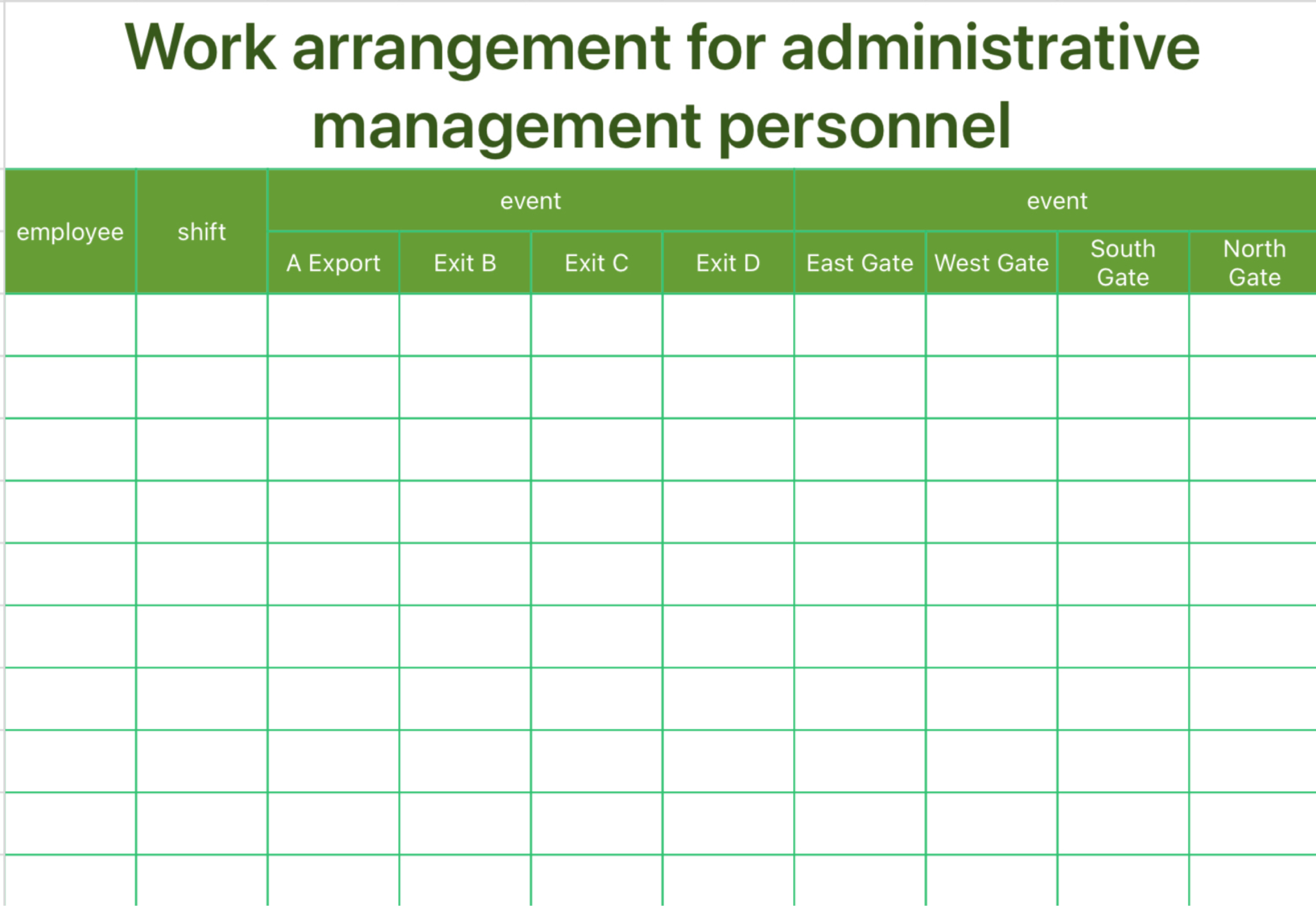 Work arrangement for administrative management staff